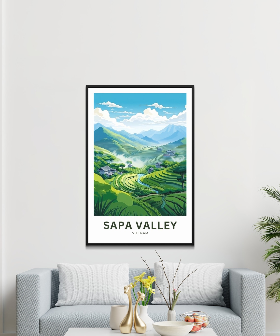 Sapa Valley Vietnam Rice Terraces Personalized Travel Poster - Image 3