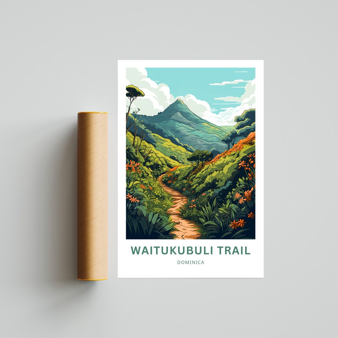 Personalized Waitukubuli Trail Travel Print Waitukubuli Trail Poster Dominica Wall Art Framed Present Gift Dominica Present - Image 4