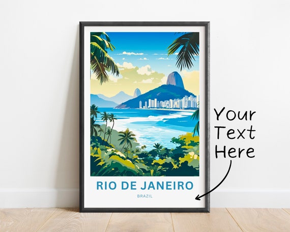 Personalized Rio De Janiero Travel Print Rio De Janiero Poster Brazil Wall Art Framed Present Gift Brazil Present