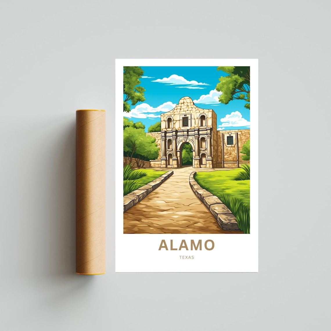 Alamo San Antonio Texas Historic Mission Landmark Travel Poster - Image 4