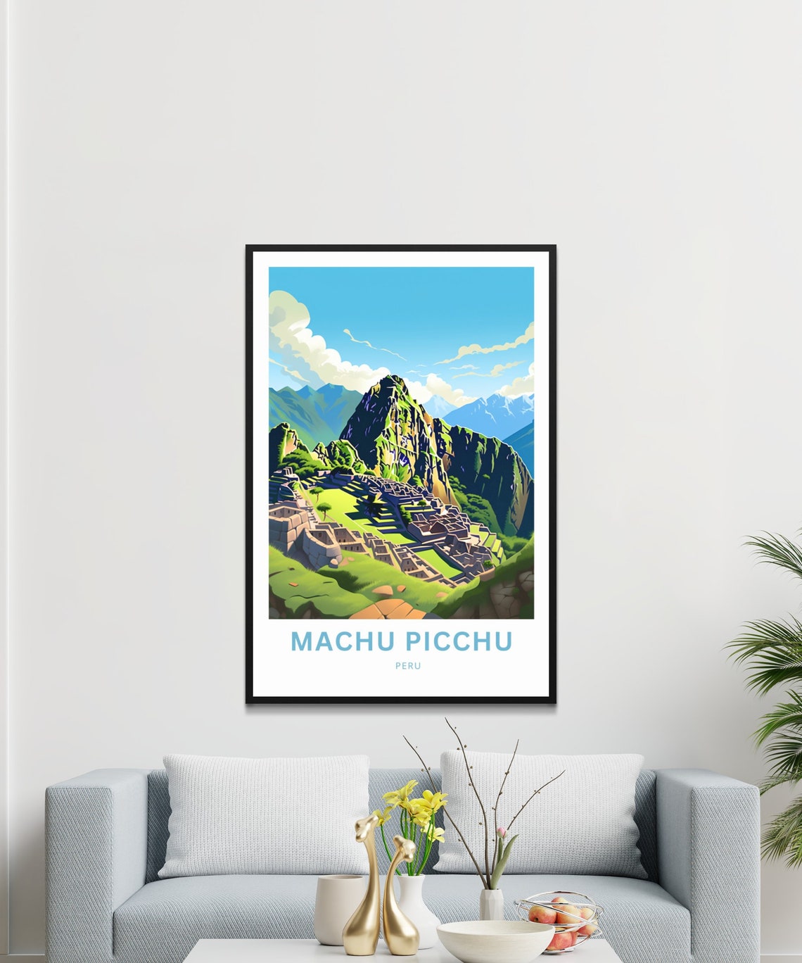 Personalized Machu Picchu Travel Print Machu Picchu Poster Peru Wall Art Framed Present Gift Peru Present - Image 3