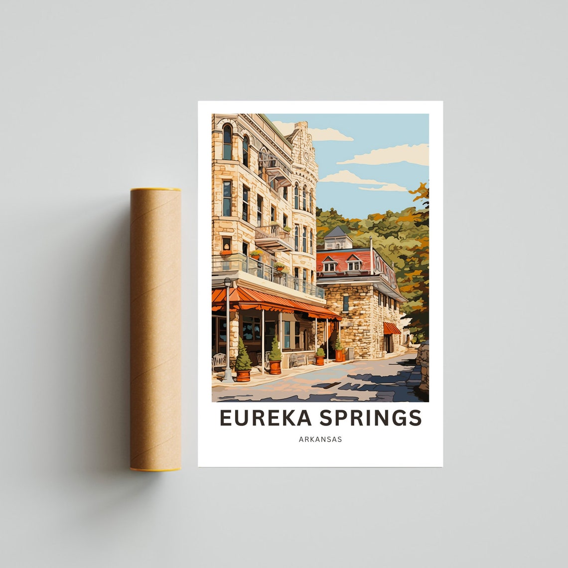 Eureka Springs Arkansas Historic Hotel Street Personalized Poster - Image 4