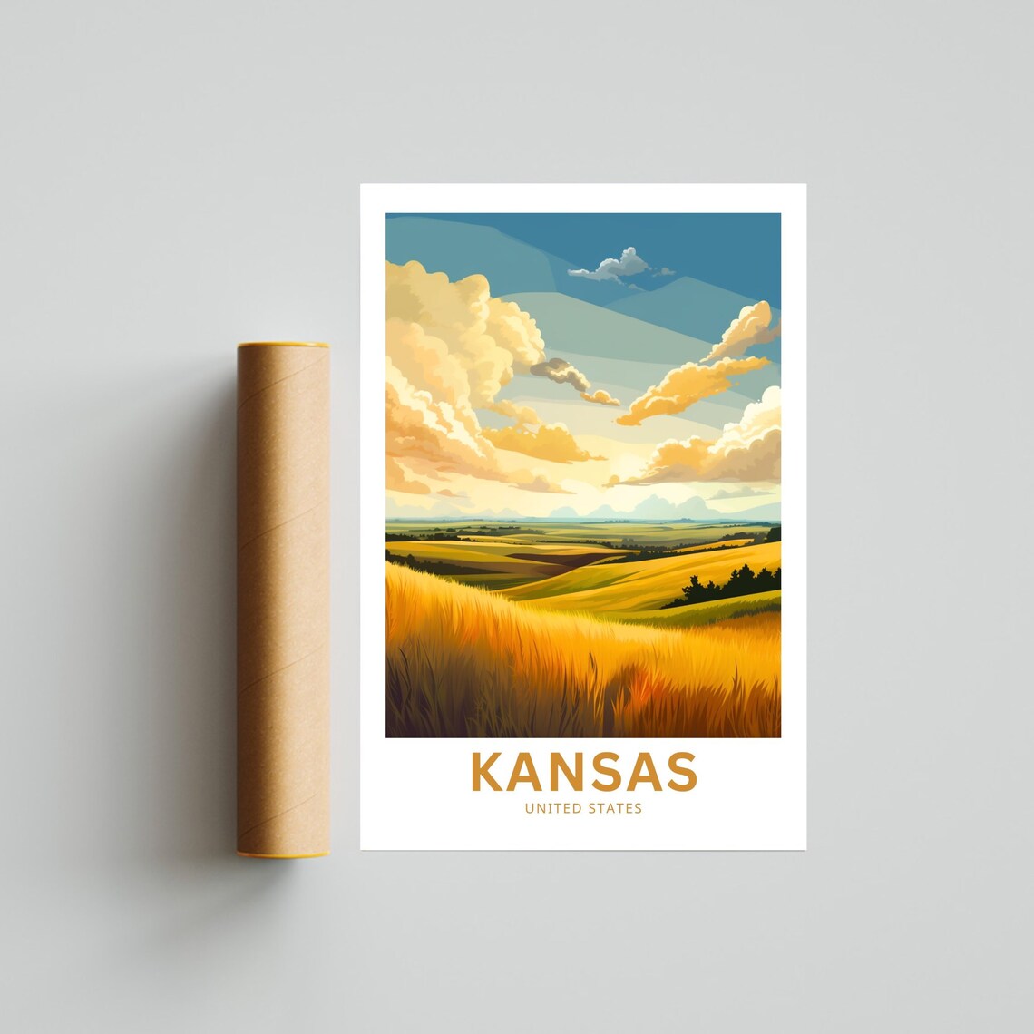 Personalized Kansas Travel Poster, United States Map Art - Image 4
