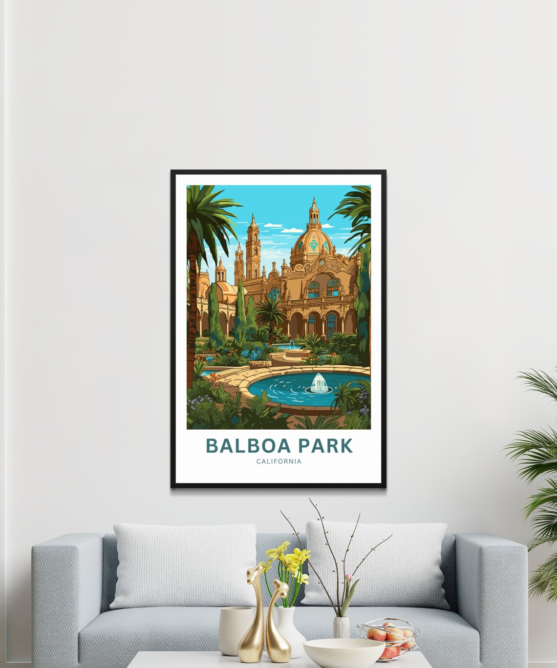 Balboa Park California Grand Spanish Dome Garden Fountain Poster - Image 3