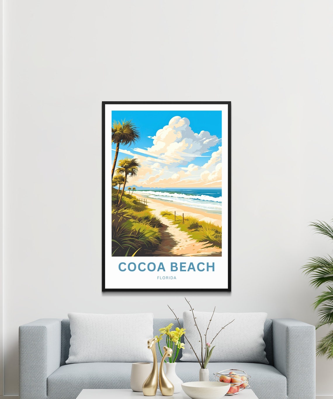 Personalized Cocoa Beach Florida Dunes Path Custom Travel Poster - Image 3