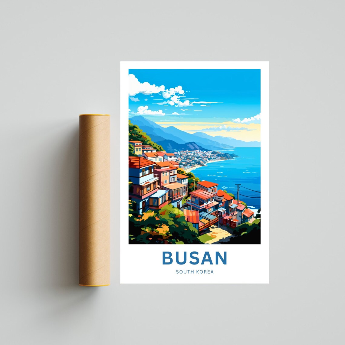Busan South Korea Colorful Hillside Village Personalized Travel Poster - Image 4