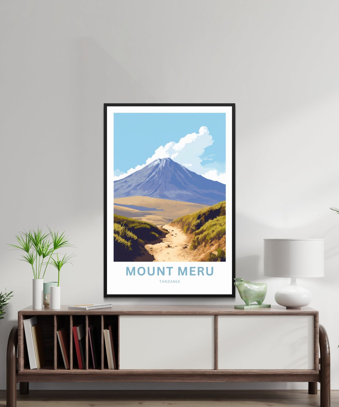 Mount Meru Tanzania Mountain Trail Summit Peak View Travel Poster - Image 2