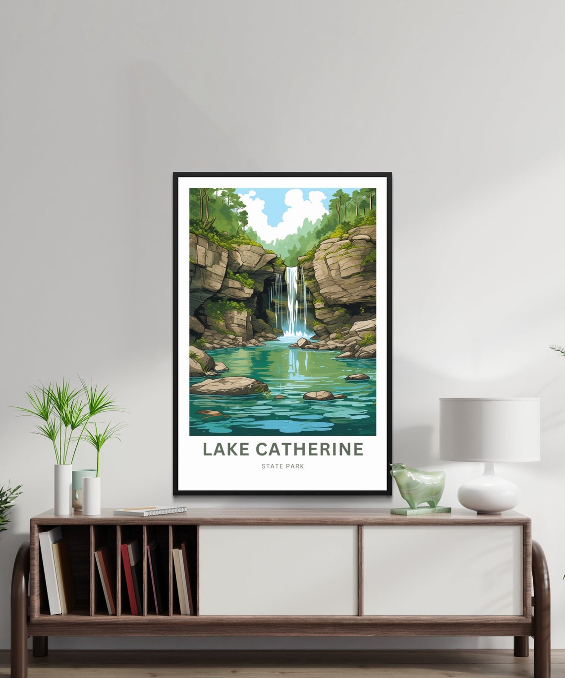 Lake Catherine State Park Waterfall Personalized Travel Poster Nature - Image 2