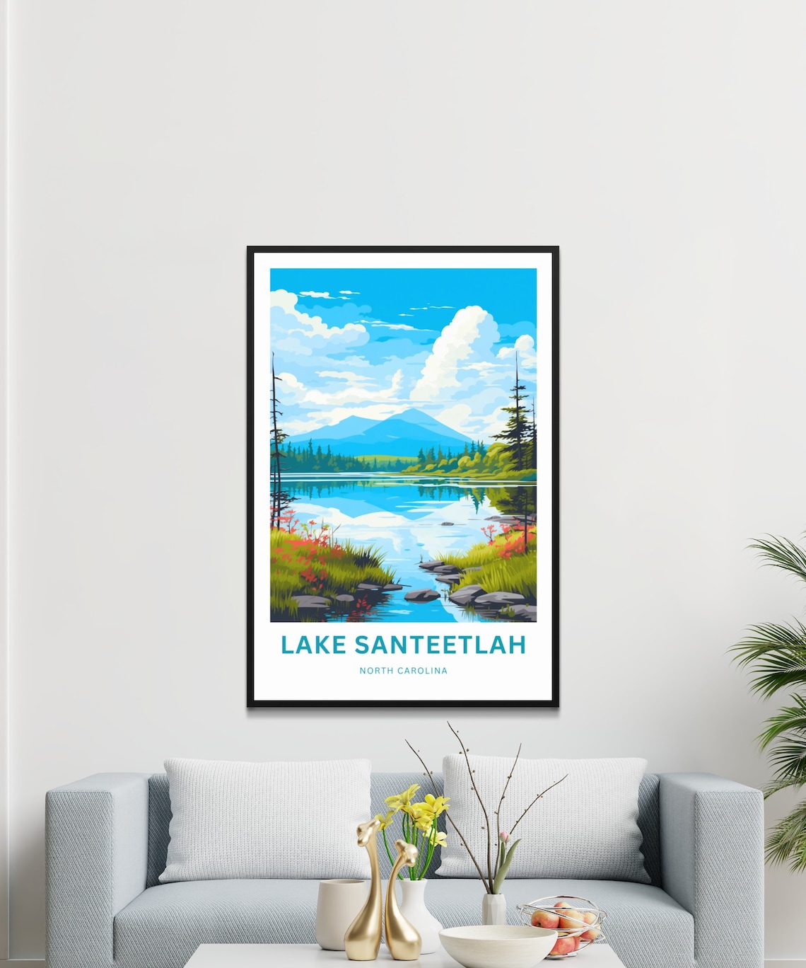 Lake Santeetlah North Carolina Scenic Mountain Lake Travel Poster - Image 3