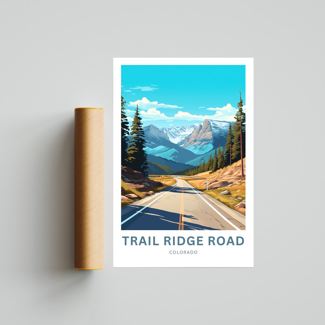Trail Ridge Road Colorado Mountain Drive Custom Travel Poster - Image 4
