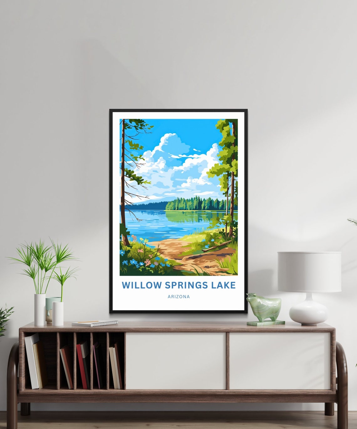 Personalized Willow Springs Lake Arizona Custom Name Travel Poster - Image 3