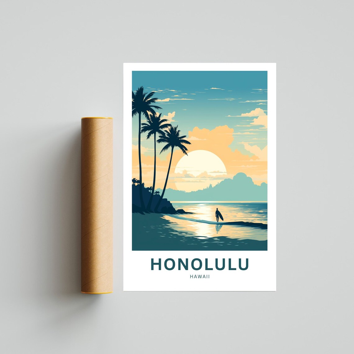 Honolulu Hawaii Travel Poster, United States Wall Art - Image 4
