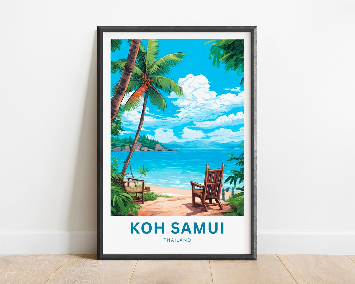 Koh Samui Travel Poster, Thailand Present Gift
