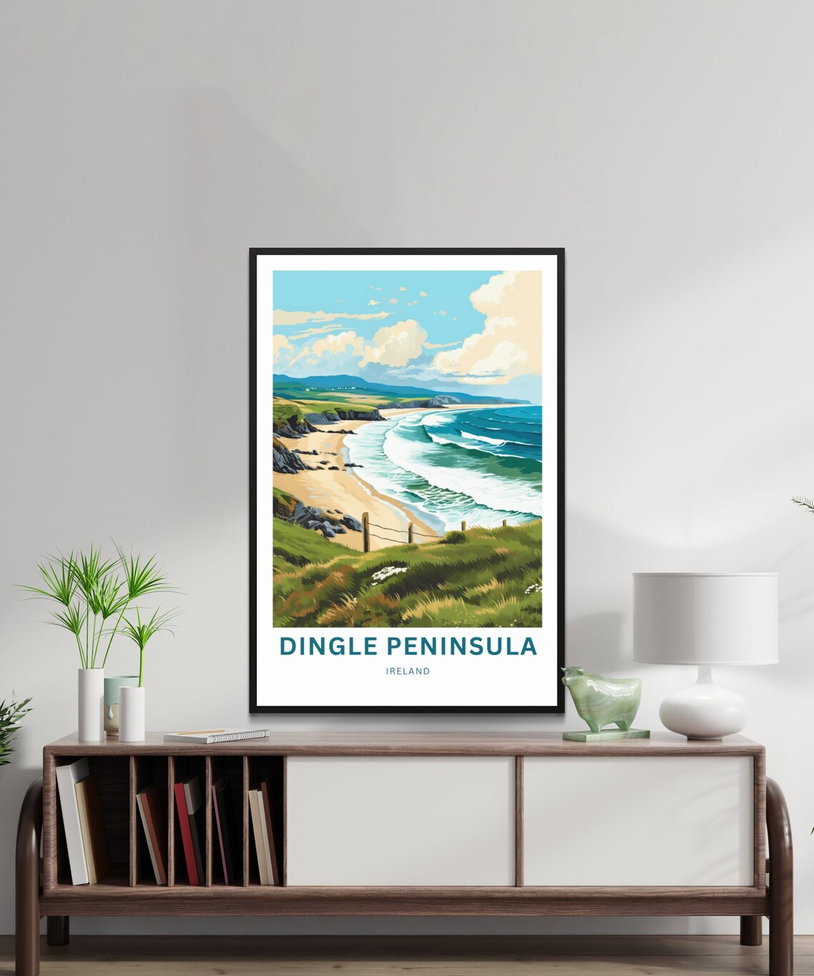 Dingle Peninsula Ireland Rocky Cove Beach Meadow Dunes Travel Poster - Image 2