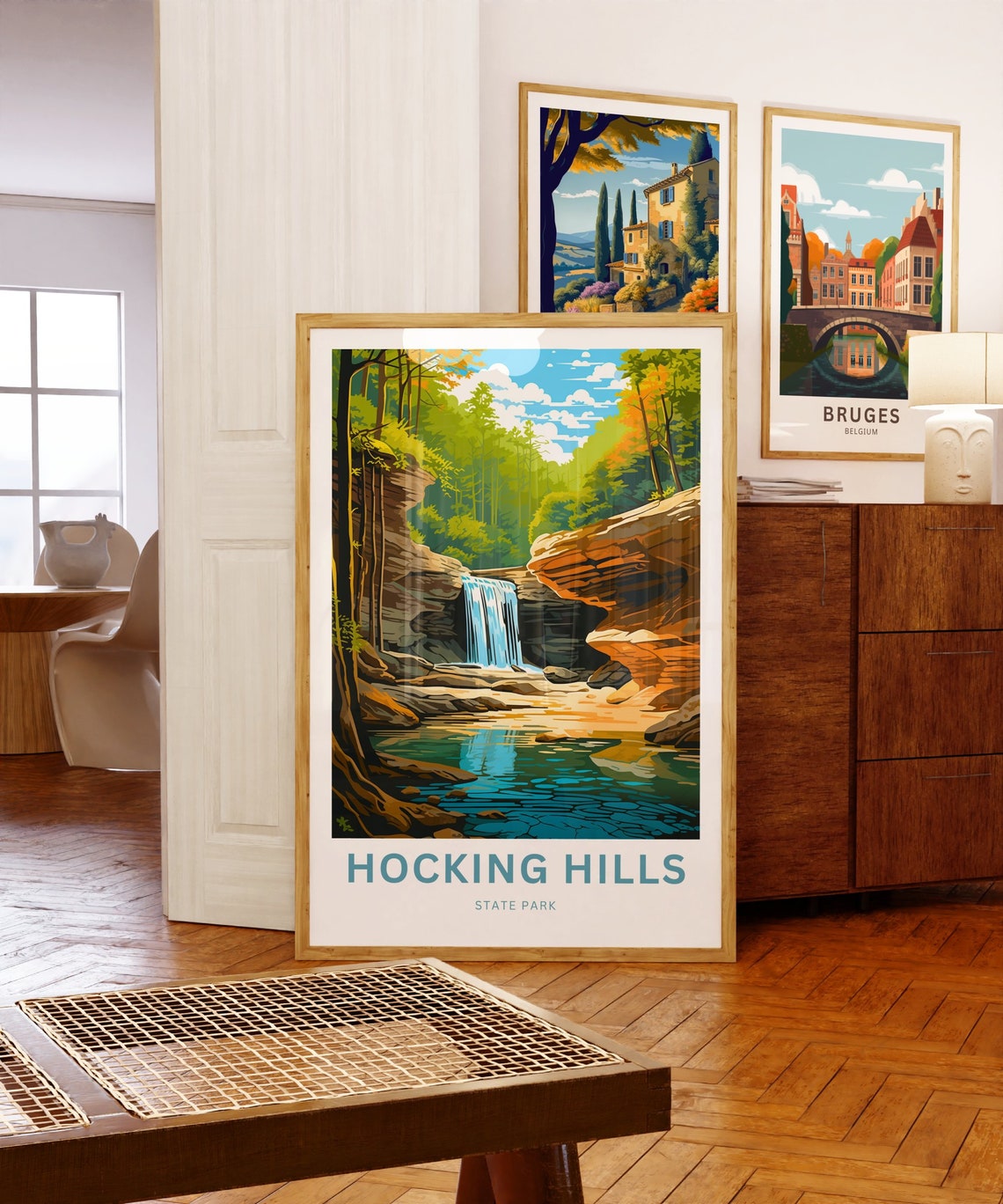 Hocking Hills State Park Sandstone Canyon Waterfall Scene Poster - Image 5
