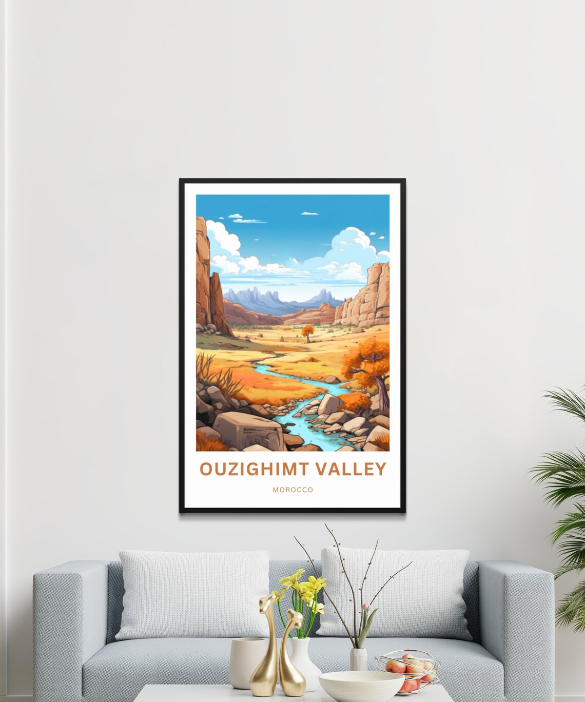 Personalized Ouzighimt Valley Morocco Desert Canyon Custom Poster - Image 3