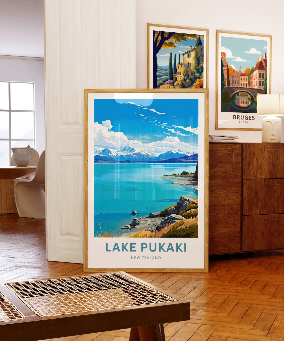 Lake Pukaki New Zealand Turquoise Lake Mountain Travel Poster - Image 5