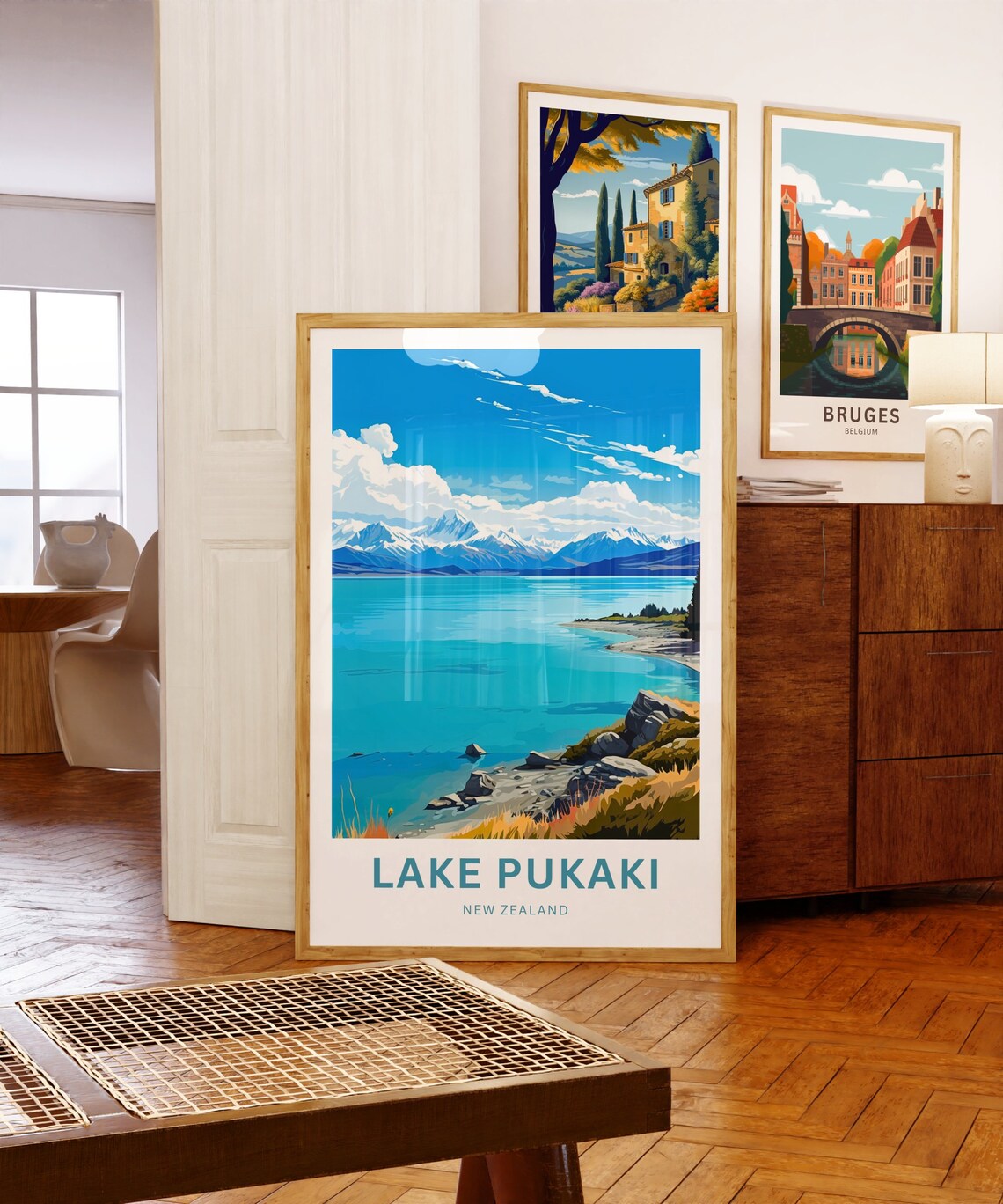 Personalized Lake Pukaki New Zealand Turquoise Lake Travel Poster - Image 5