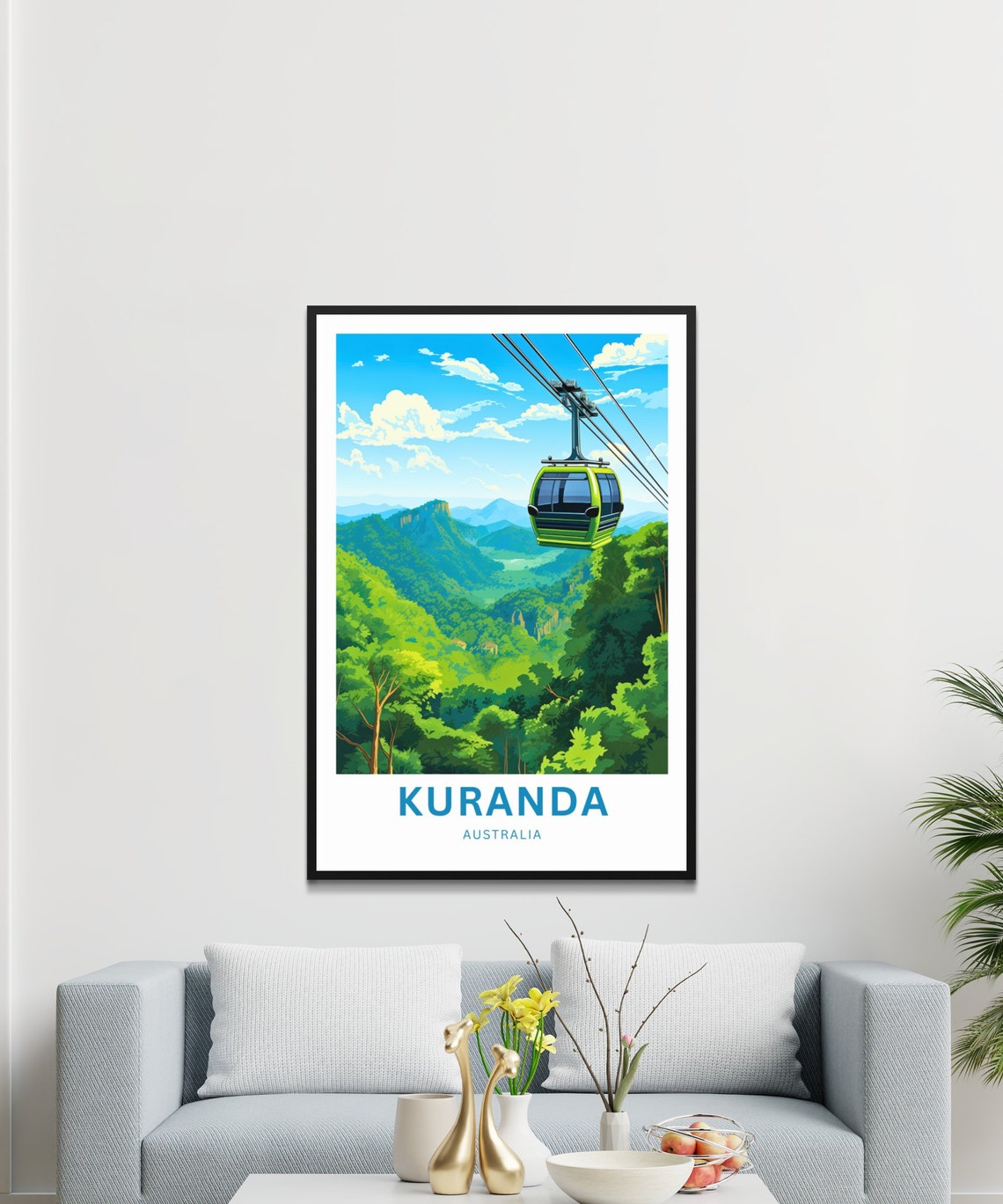 Kuranda Australia Cable Car Rainforest Valley Travel Poster Gift - Image 3