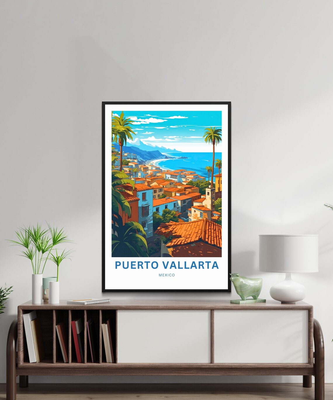 Personalized Puerto Vallarta Mexico Cliffside Coast Travel Poster - Image 2