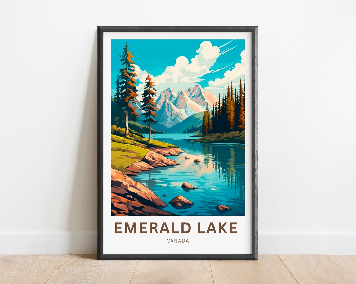 Emerald Lake Travel Poster, Canada Wall Art