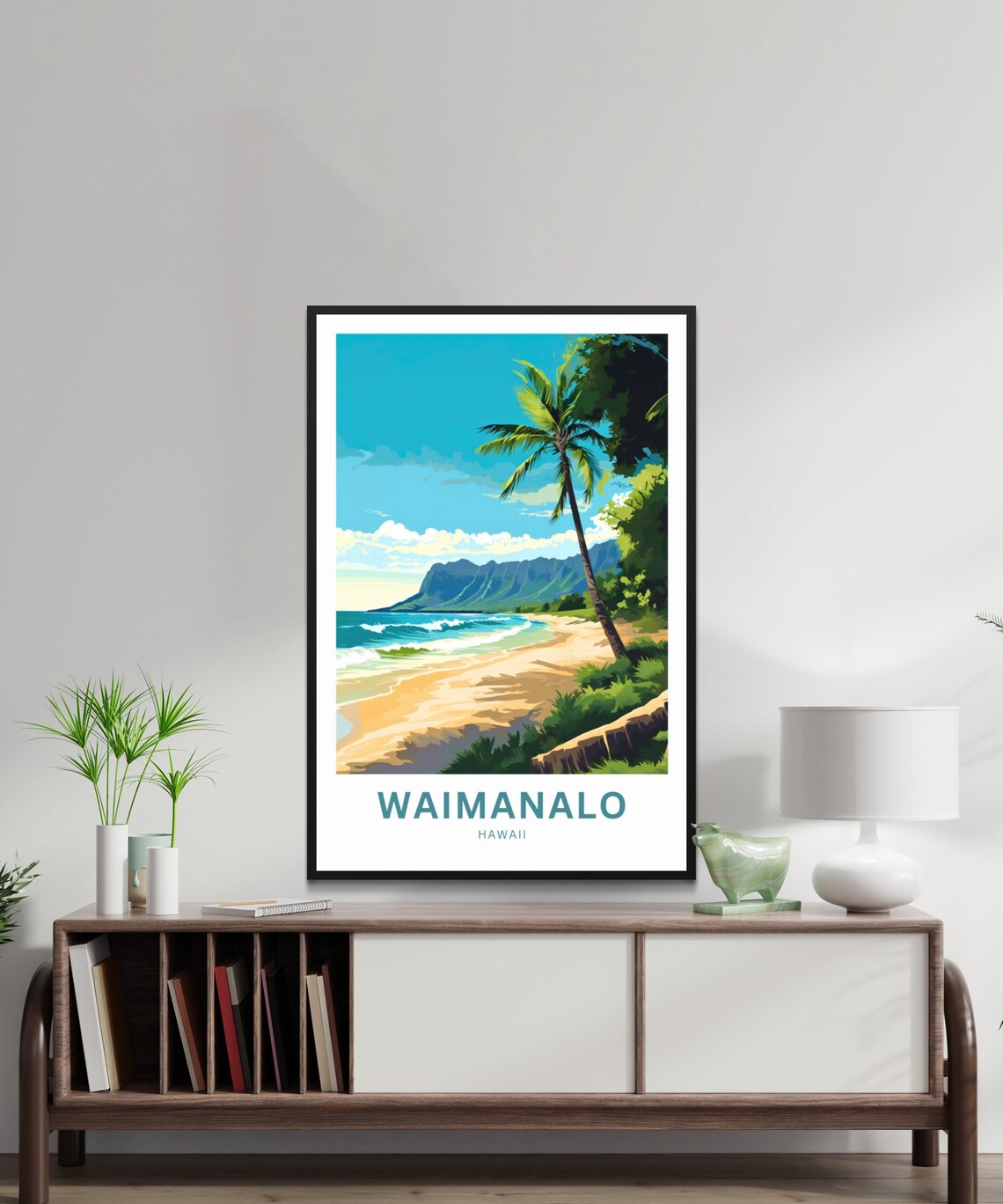 Waimanalo Beach Travel Poster, Hawaii Wall Art - Image 3