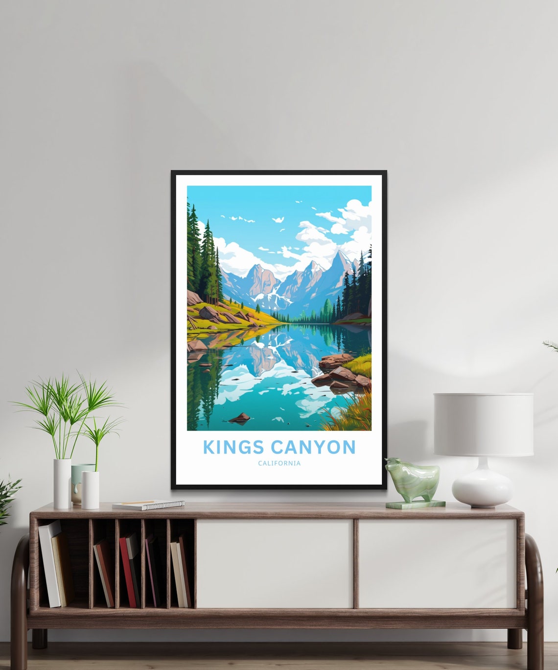 Kings Canyon California Alpine Lake Mirror Reflection Peaks Poster - Image 2