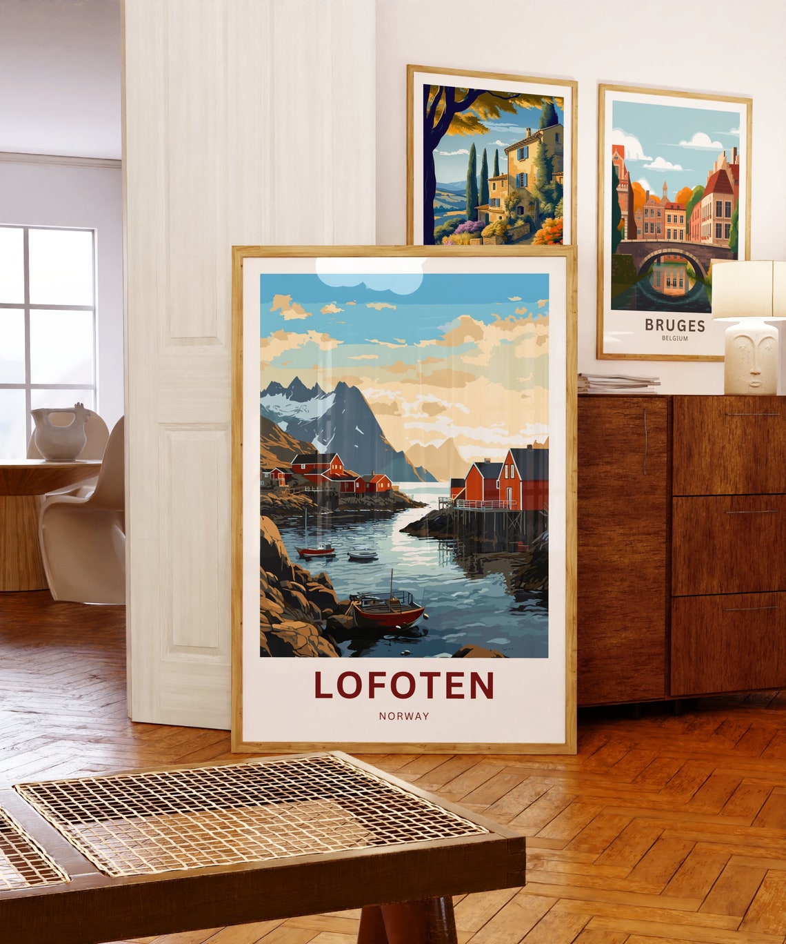 Lofoten Norway Harbor Boats Rocky Coast Mountains Personalized Poster - Image 5