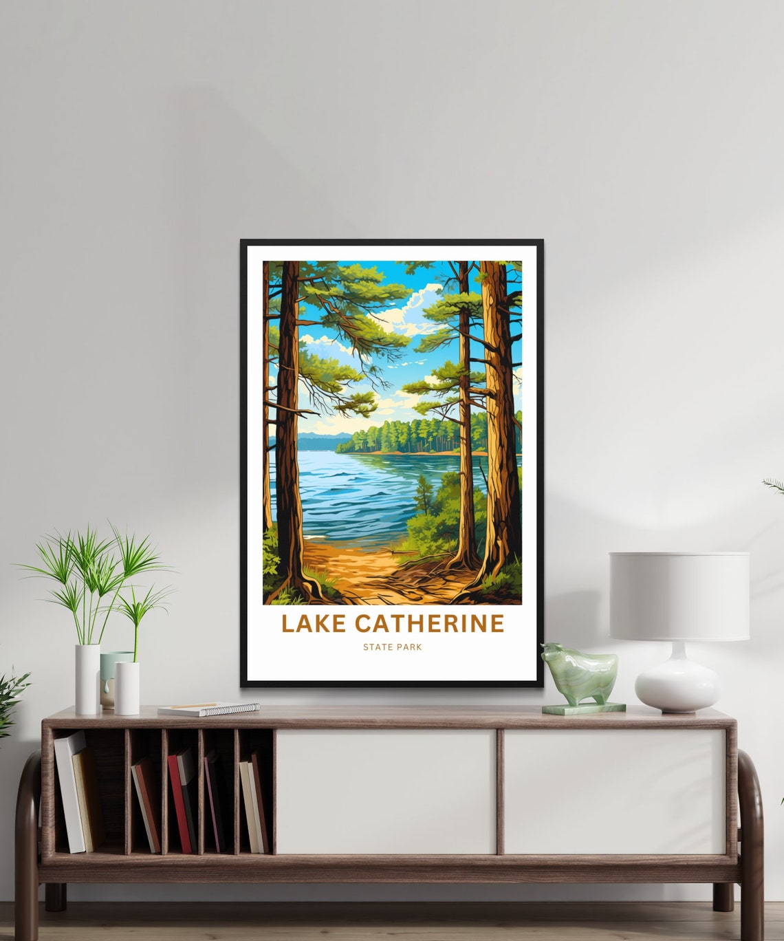 Personalized Lake Catherine State Park Shoreline Travel Poster - Image 2