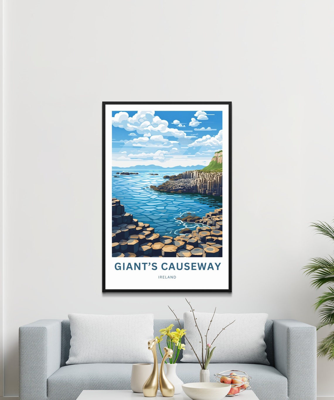 Giant's Causeway Ireland Hexagonal Basalt Columns Coast Custom Poster - Image 3