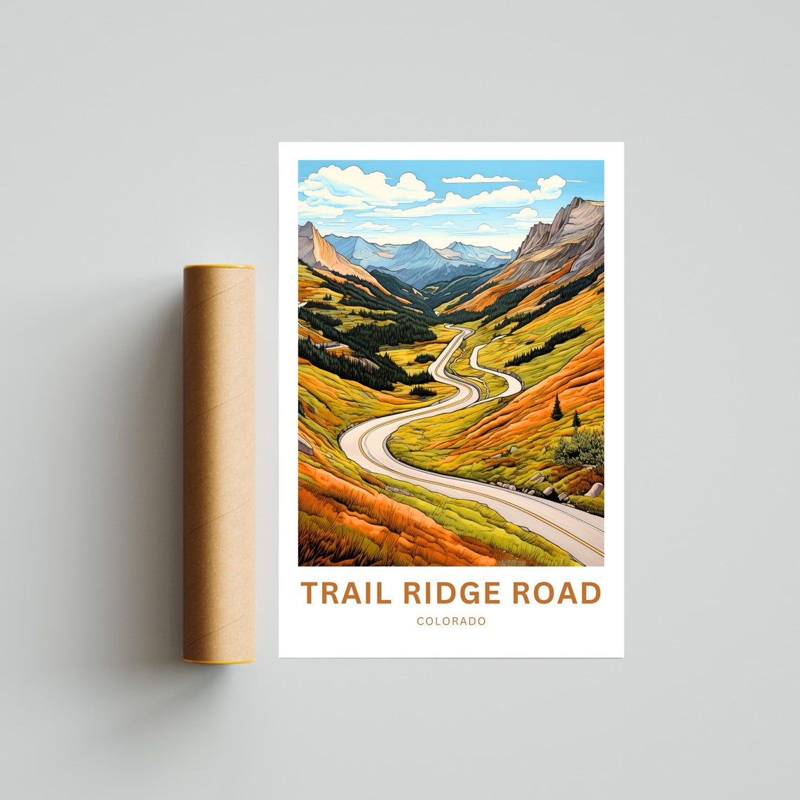 Trail Ridge Road Colorado Personalized Poster with Alpine Pass Drive - Image 4