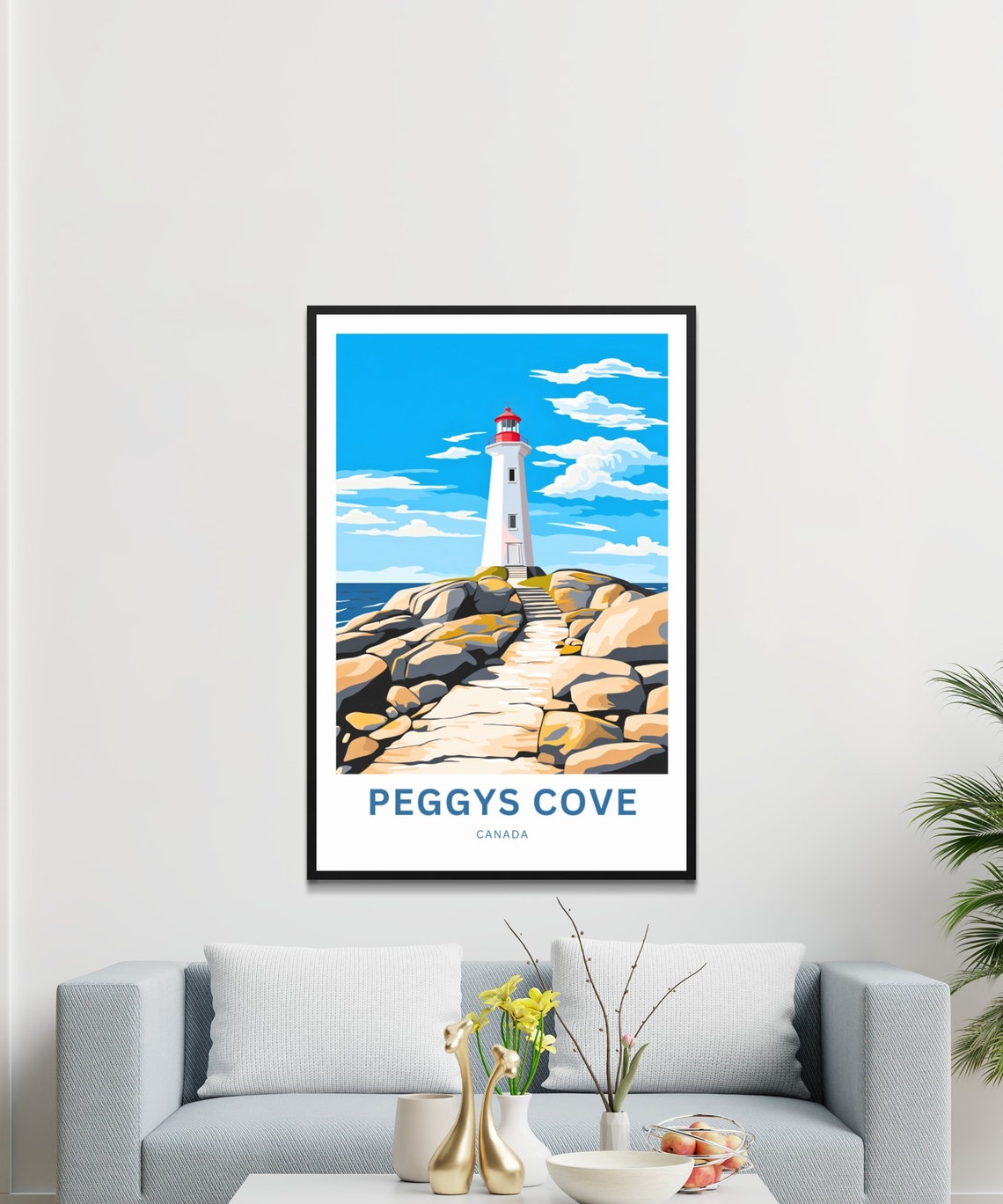 Peggys Cove Canada Lighthouse Path Personalized Travel Poster - Image 3