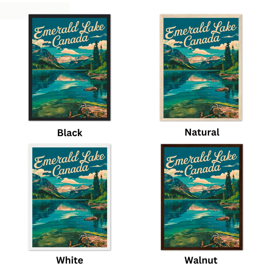 Emerald Lake Canada Vintage Turquoise Lake Mountain View Poster - Image 4