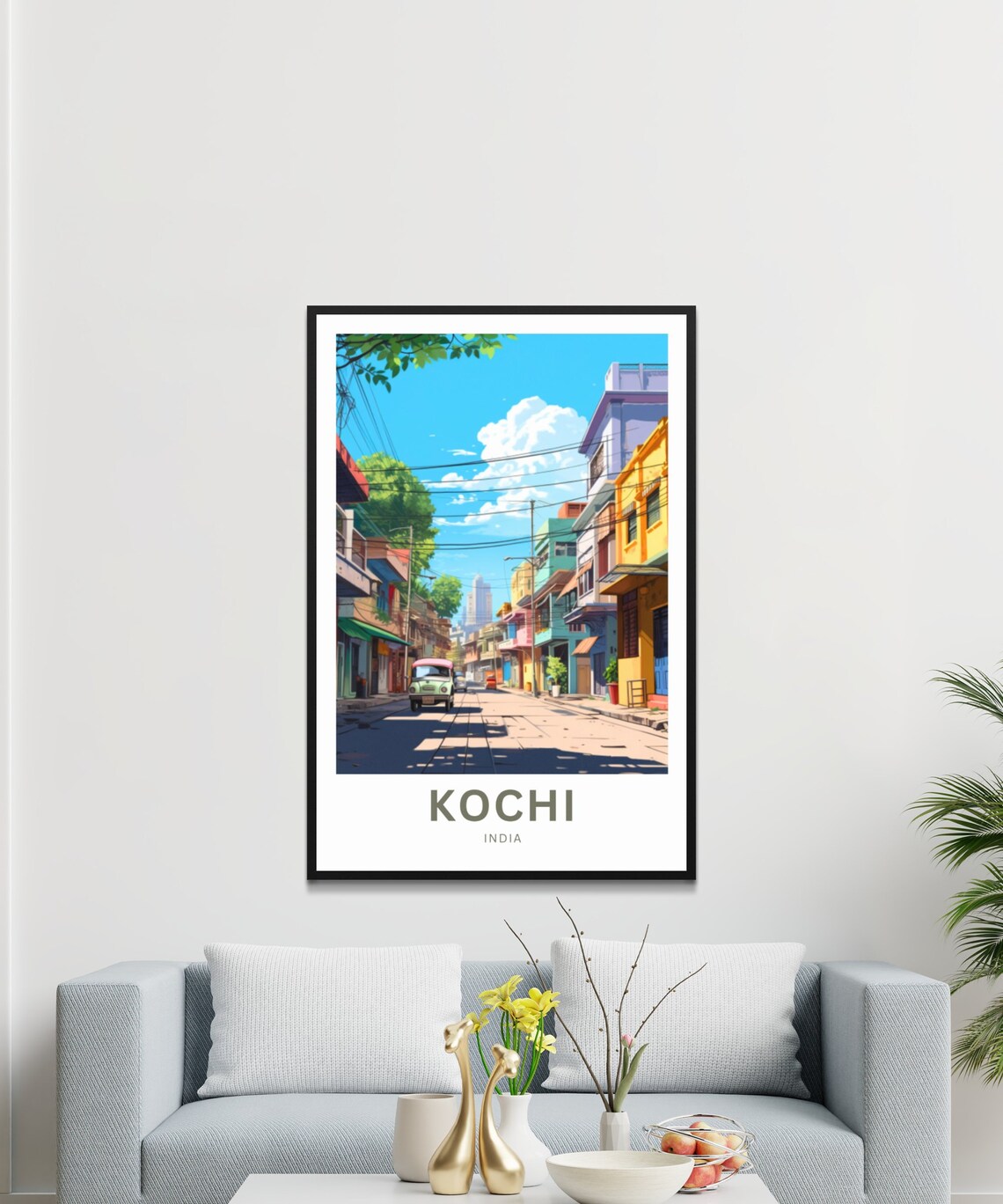 Kochi India Colonial Street Tuk Tuk City Scene Travel Poster - Image 3