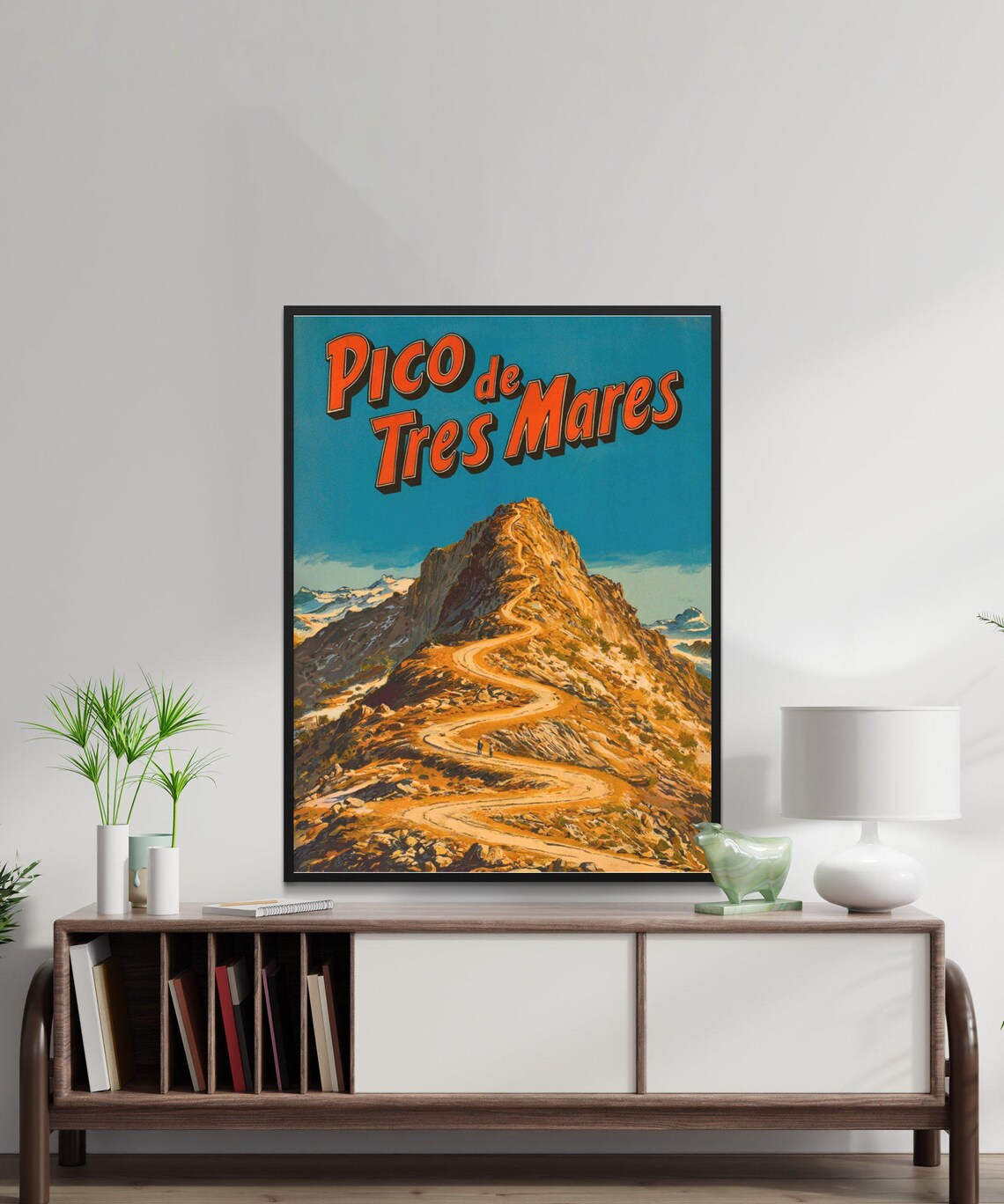 Pico de Tres Mares Vintage Mountain Peak Trail Retro Travel Poster - Image 2