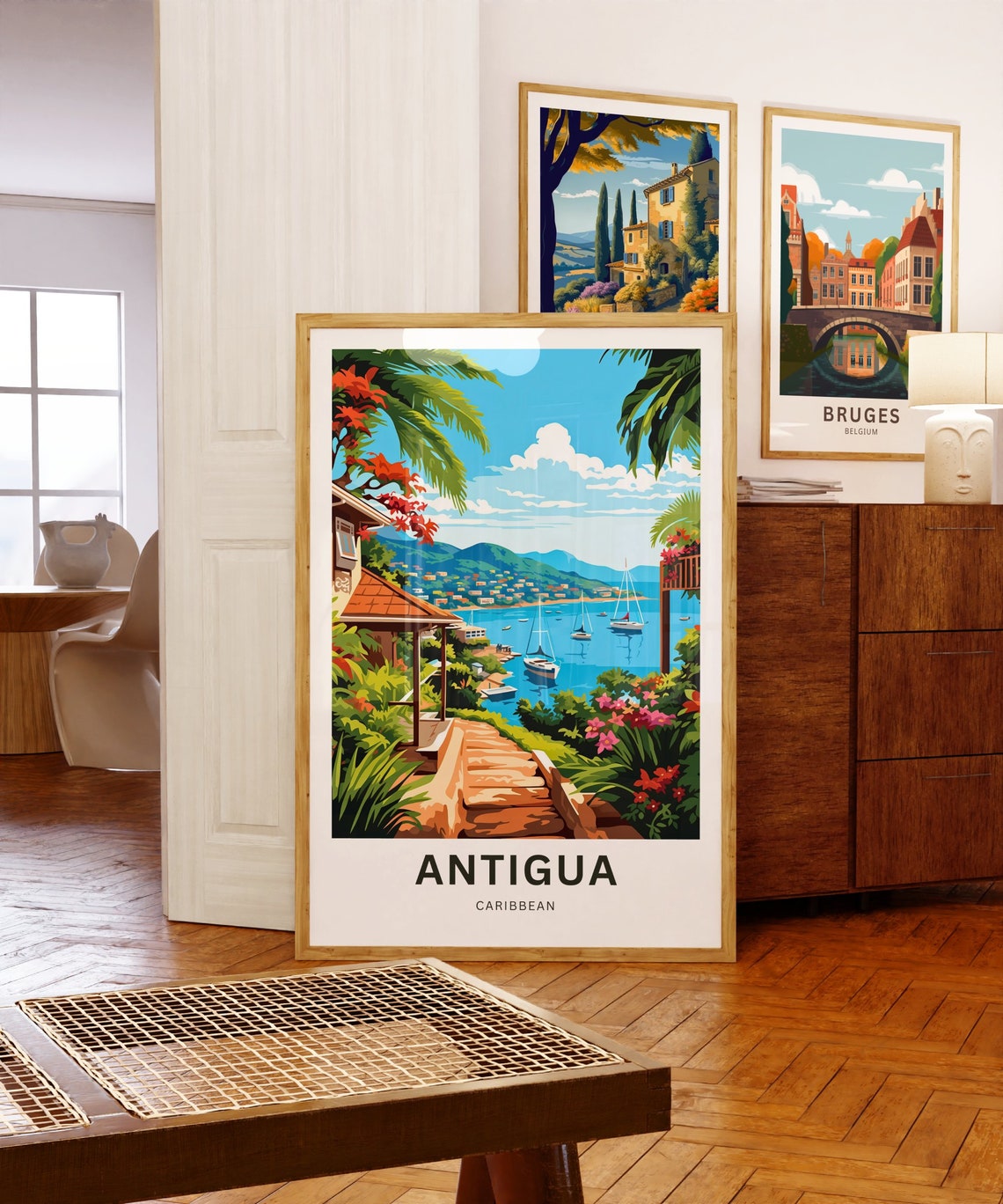 Personalized Antigua Travel Print Antigua Poster Caribbean Wall Art Framed Present Gift Antigua Barbuda Antigua Present - Image 5