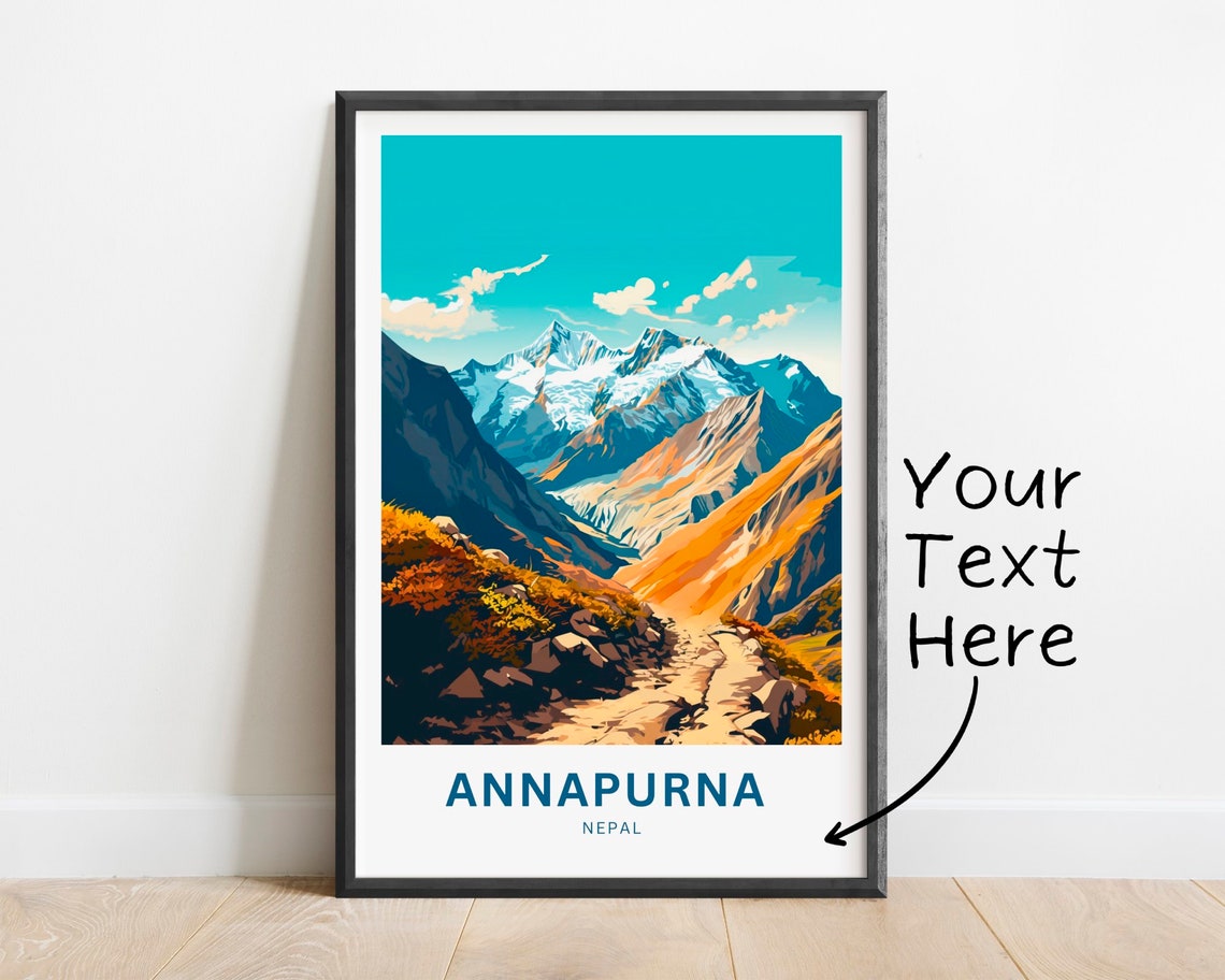 Annapurna Nepal Himalaya Snow Peaks Trekking Personalized Poster