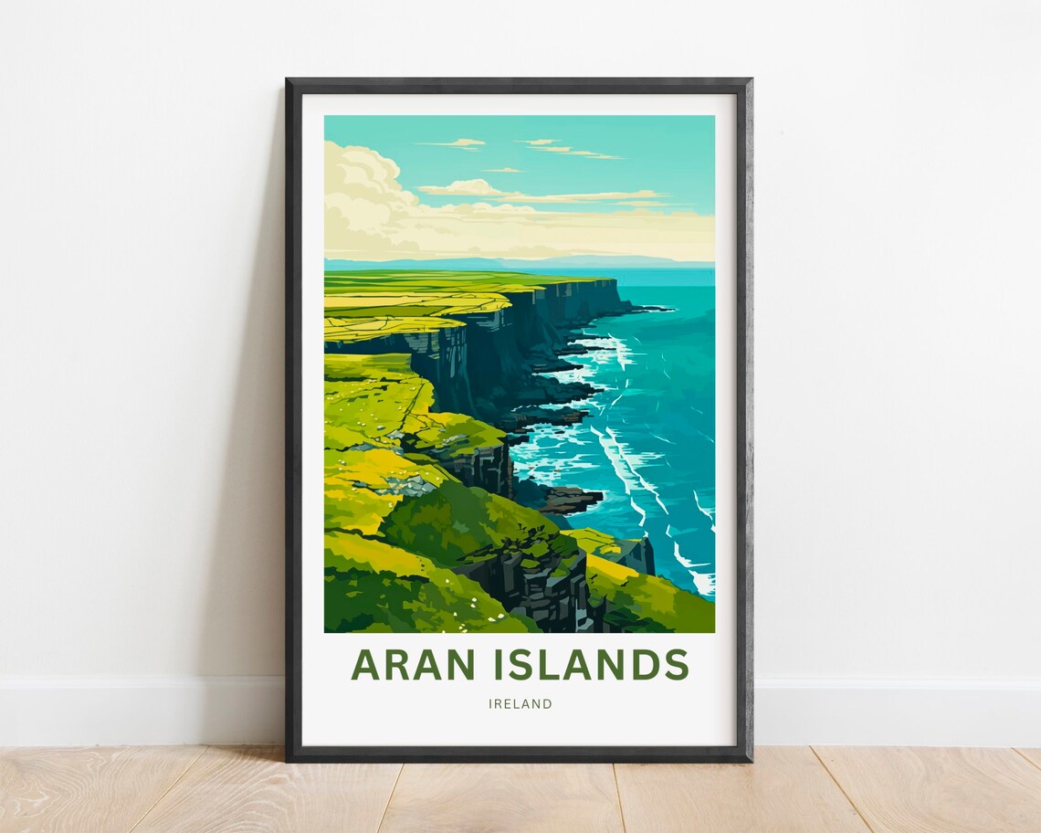 Aran Islands Ireland Rugged Atlantic Sea Cliffs Travel Poster