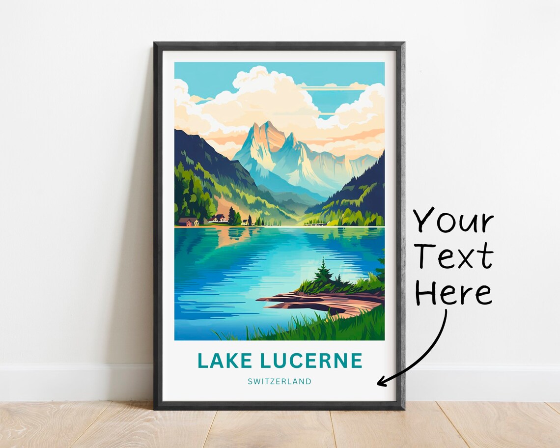 Lake Lucerne Switzerland Alpine Lake Mountain Reflection Poster