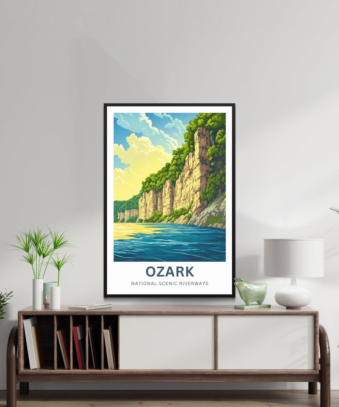 Ozark National Scenic Riverways Poster with Tall Limestone Bluffs Art - Image 4