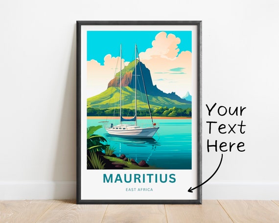 Personalized Mauritius Travel Print Mauritius Poster Africa Wall Art Framed Present Gift Africa Present
