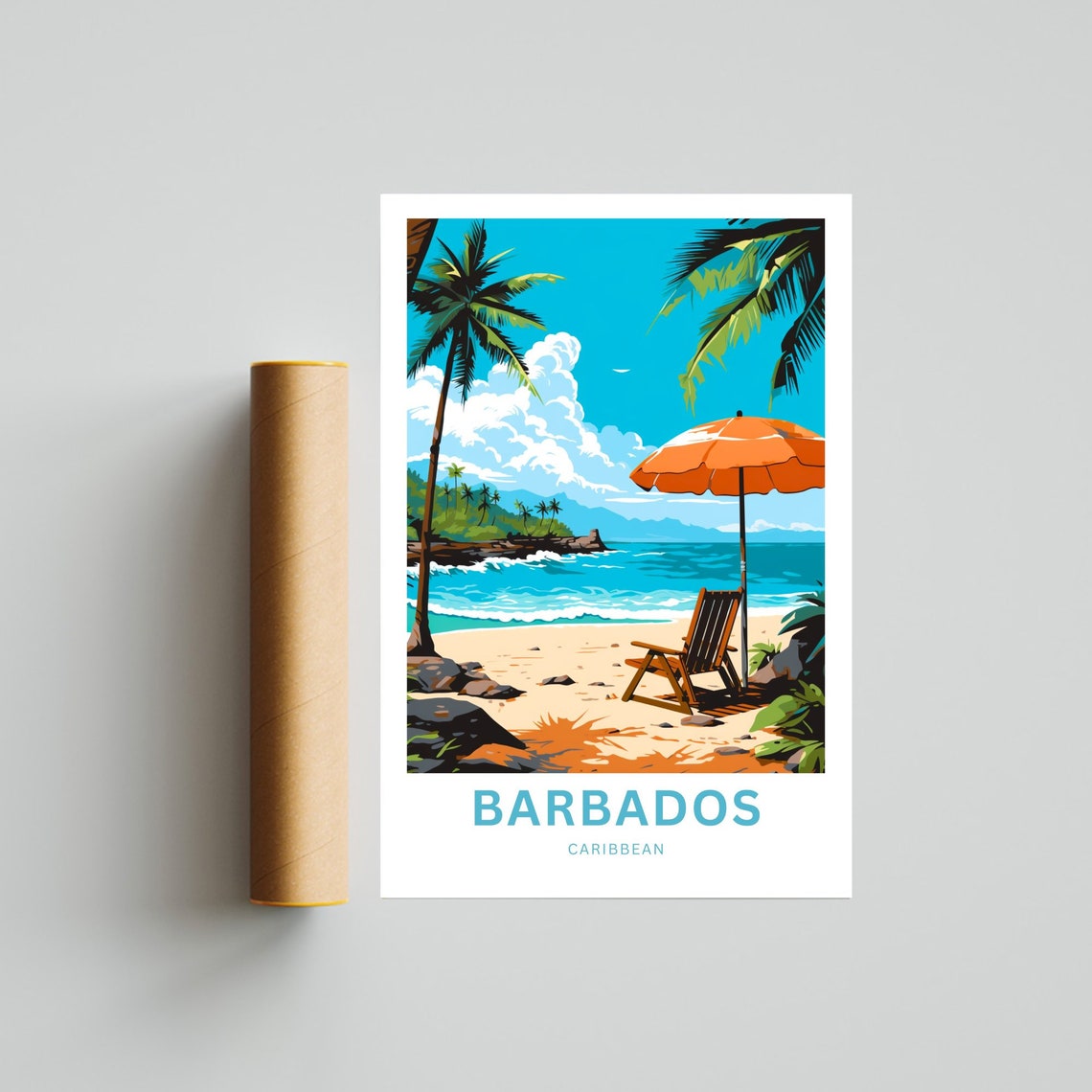 Barbados Travel Print Barbados Poster Caribbean Wall Art Framed Present Gift Caribbean Present - Image 4