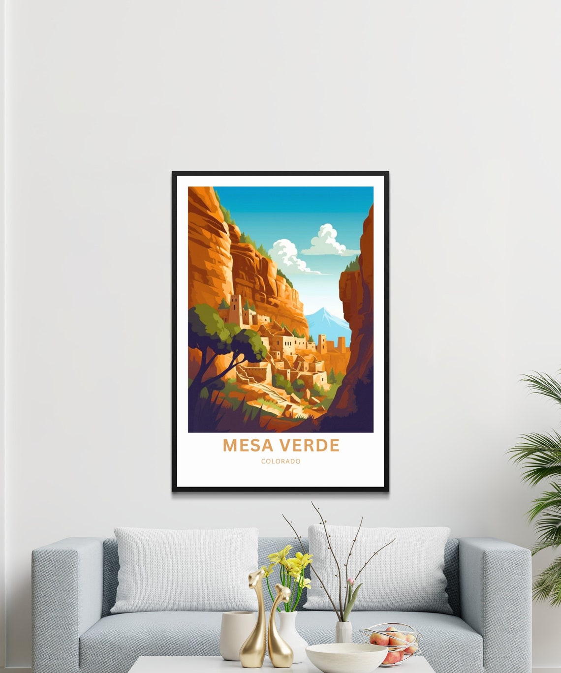 Personalized Mesa Verde Colorado Cliff Palace Style Travel Poster - Image 3