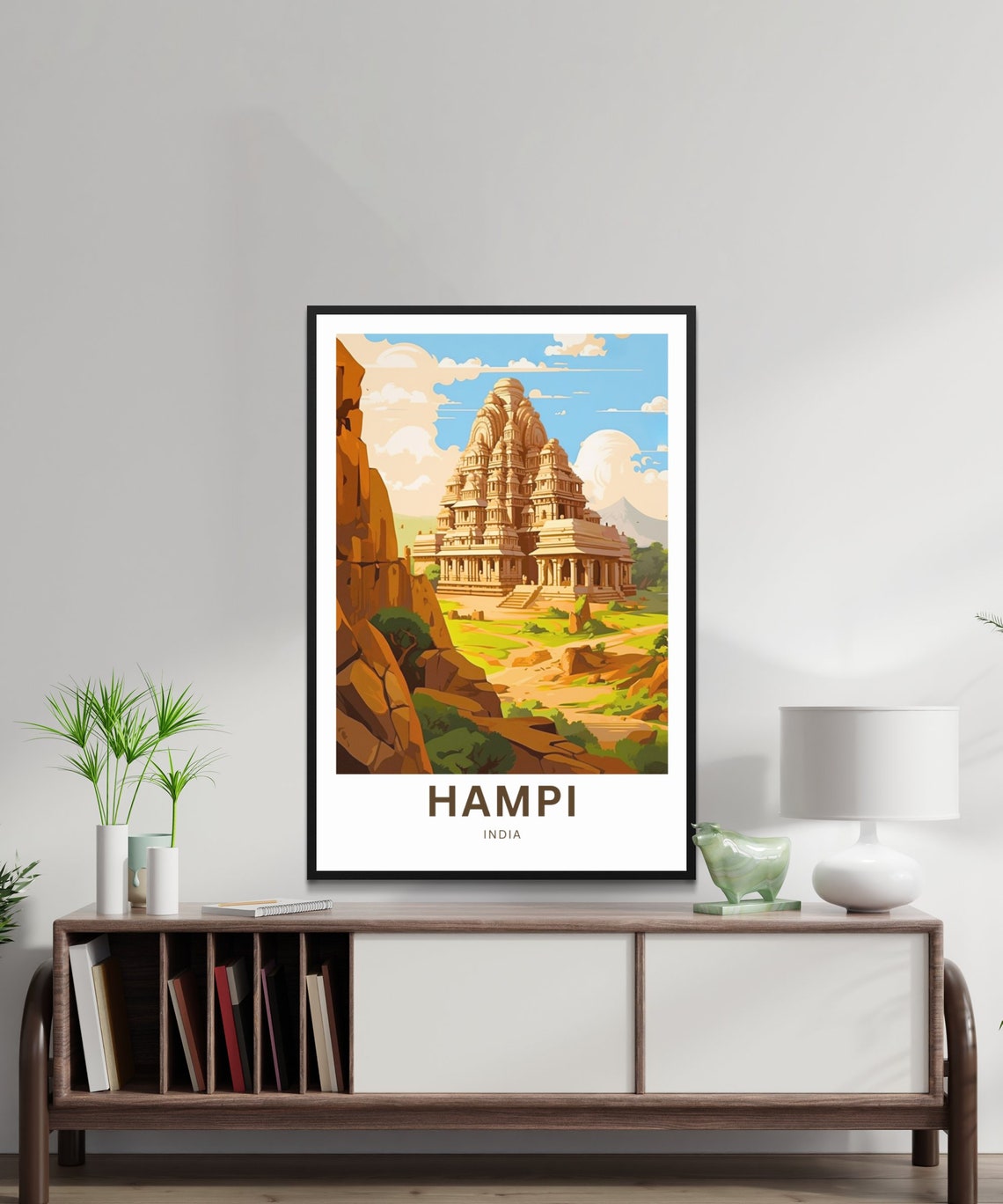 Hampi India Ancient Stone Temple Ruins Custom Travel Gift Poster - Image 2