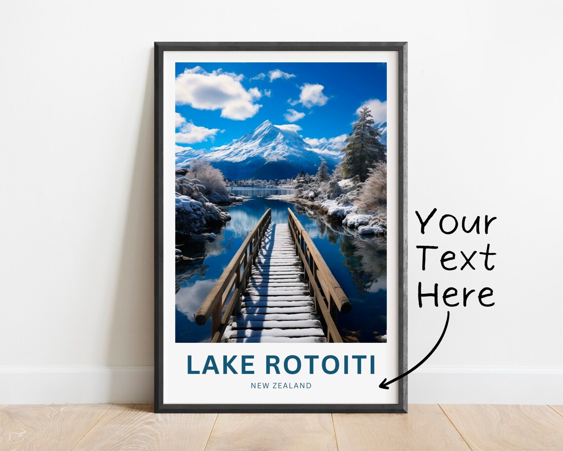Personalized Lake Rotoiti New Zealand Snowy Lake Jetty Poster