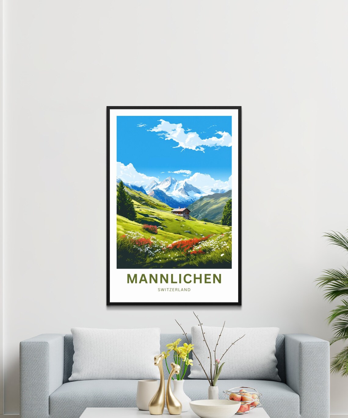 Mannlichen Switzerland Wildflower Meadow Alpine Travel Poster - Image 2