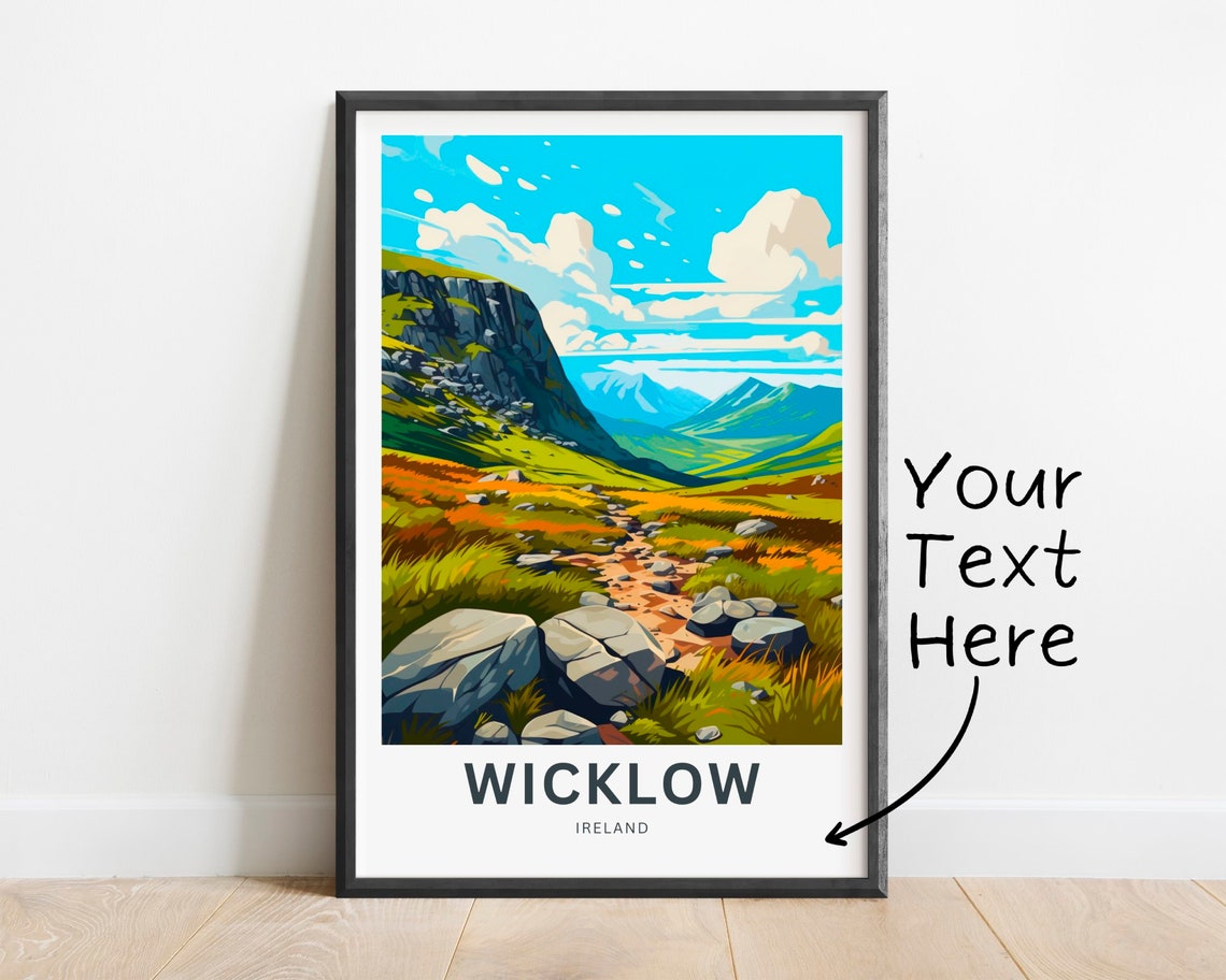 Wicklow Ireland Personalized Mountain Valley Rocky Trail Poster