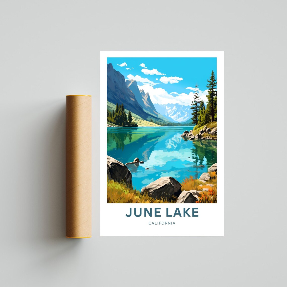 June Lake California Alpine Lake Mountain View Travel Poster - Image 4