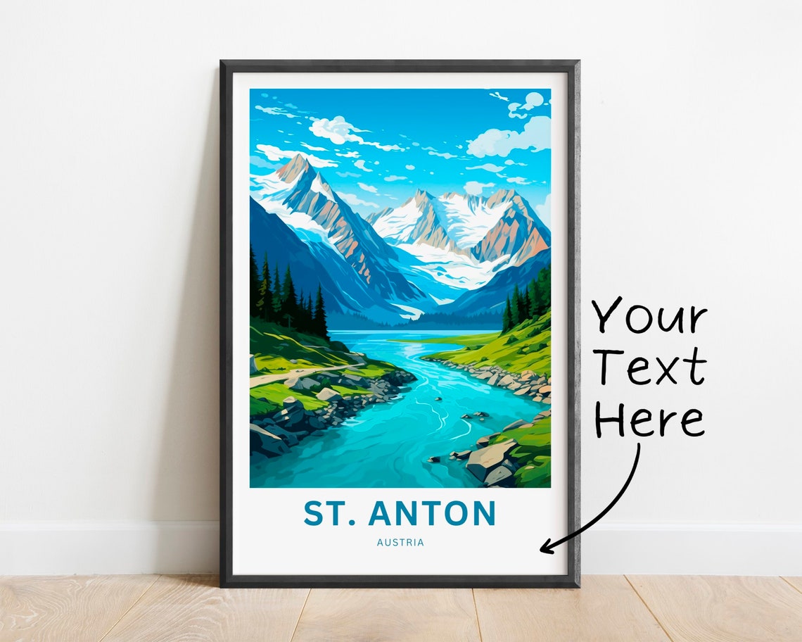 St Anton Austria Summer Alpine River Valley Personalized Poster