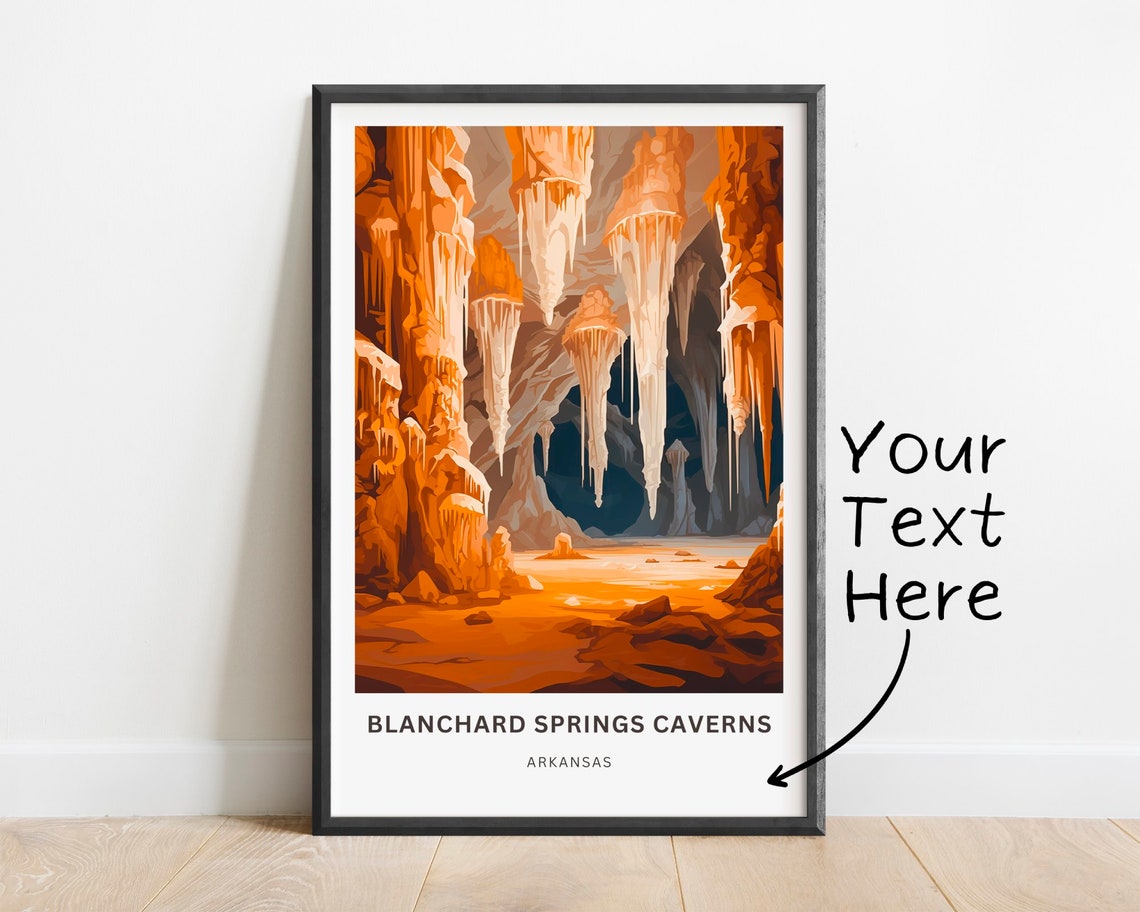 Personalized Blanchard Springs Caverns Arkansas Cave Travel Poster